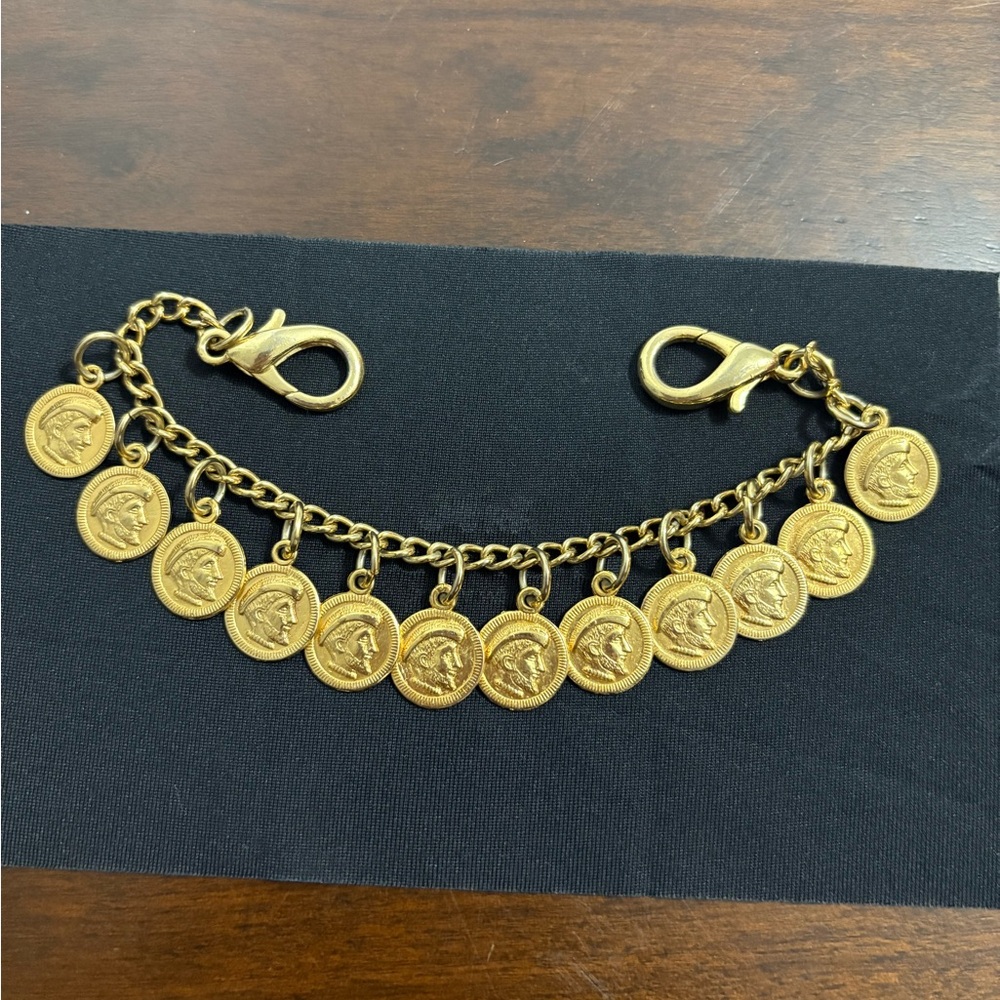 Gold Coin Charm Bracelet